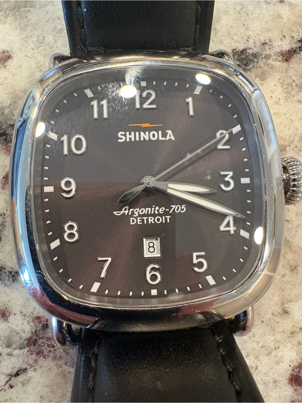 Shinola Argonite 705 Watch + 2 Bands (Black Leather and Grey Kevlar) MSRP $800